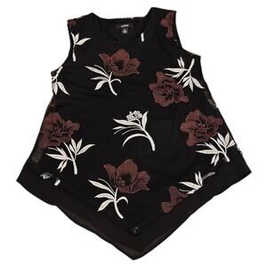 Alfani Embroidered Floral Lace Overlay Handkerchief Tank Top PET/PET